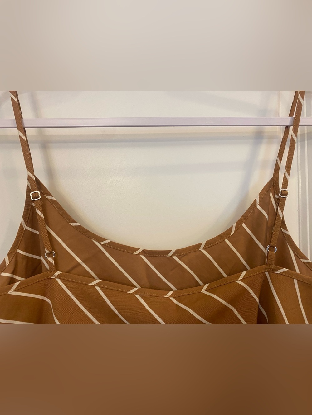 Jenni Kayne Kendall Slip Dress Sz S Terracotta/White Striped Pattern Adjustable - Picture 6 of 9